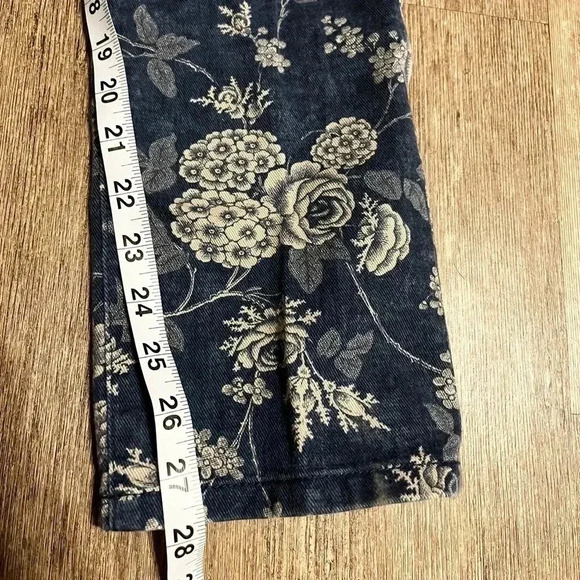 Lauren Ralph Lauren Floral Jeans Modern Straight Ankle Blue Ivory Women’s Size 6 - Picture 11 of 11